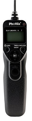 Phottix TR-90 Multi-Function Wireless Camera Remote Shutter Release with Digital Timer for Canon DSLR Cameras - Perfect for Time-Lapse, Long Exposure & Group Photography