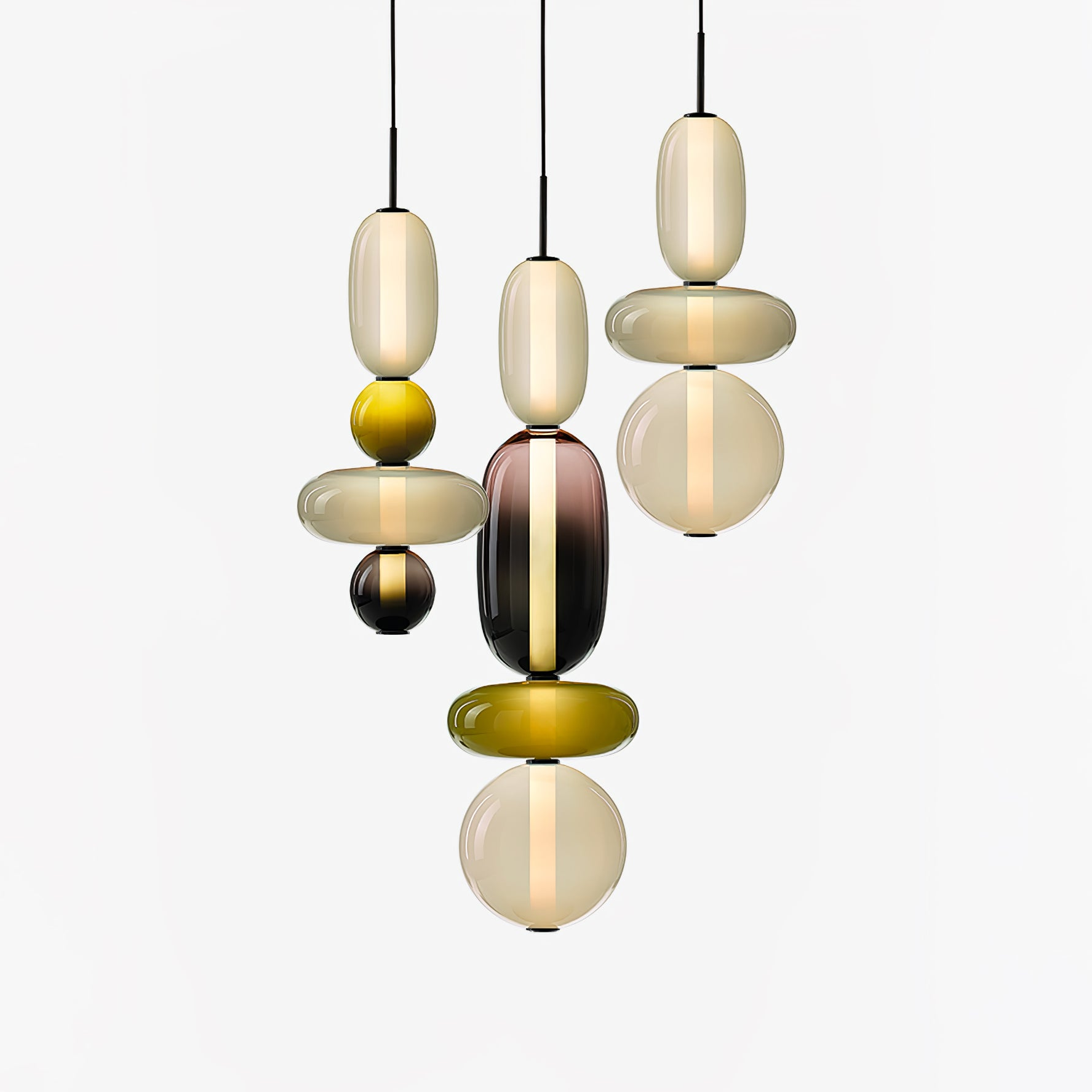 Stylish Candied Glass Pendant Light Set - Modern Hanging Fixture for Dining Room, Kitchen Island & Bedroom Decor