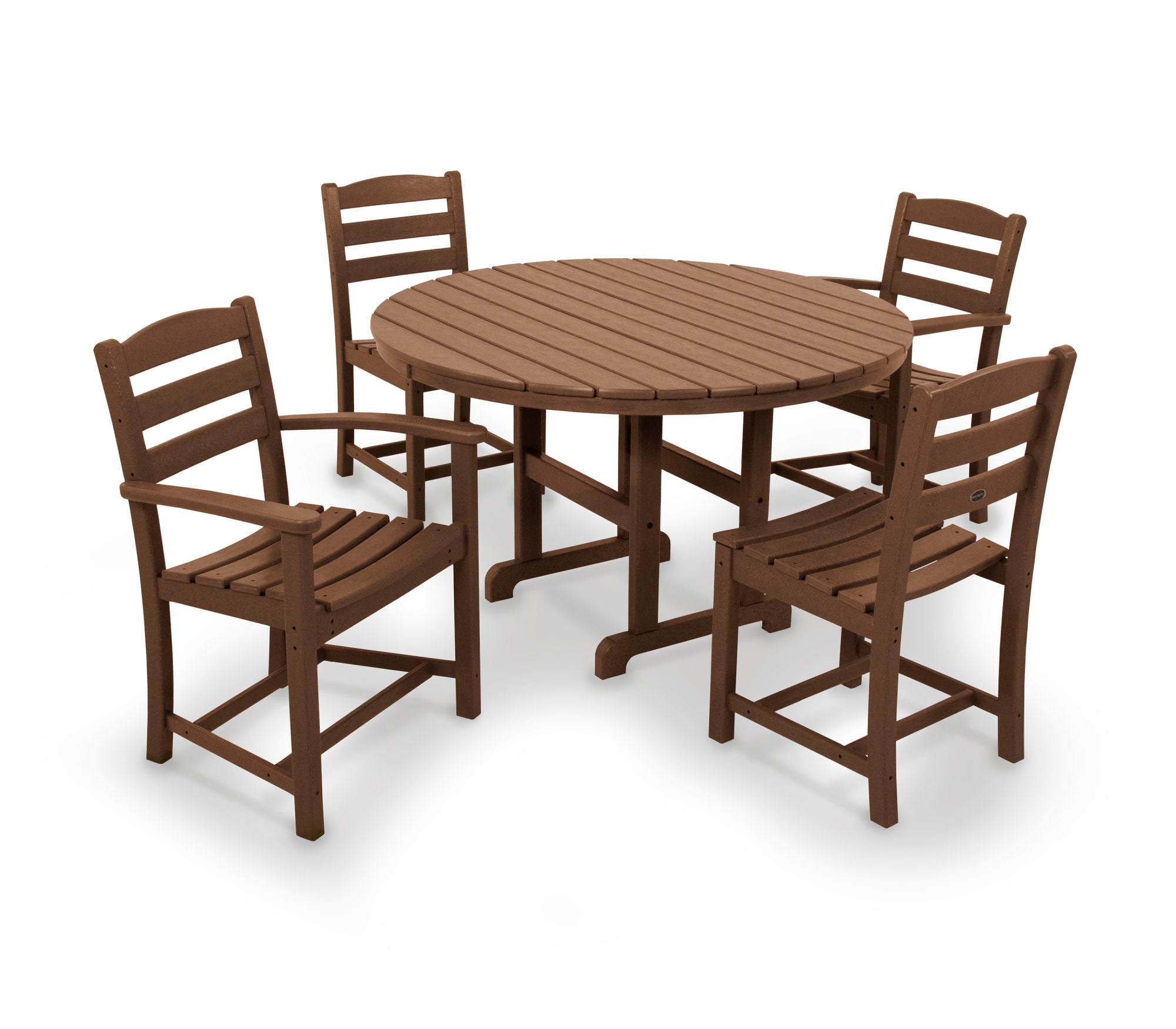 POLYWOOD La Casa Café 5-Piece Outdoor Dining Set - Patio Furniture for Backyard, Garden & Poolside - Weather-Resistant Wicker & Aluminum Frame