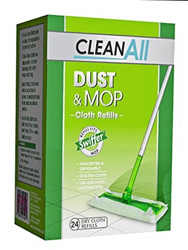 213902 New Dust & Mop Dry Refill - Pack of 12 | Premium Cleaning Cloths for Floors, Countertops & Appliances | Ideal for Home, Office & Commercial Use