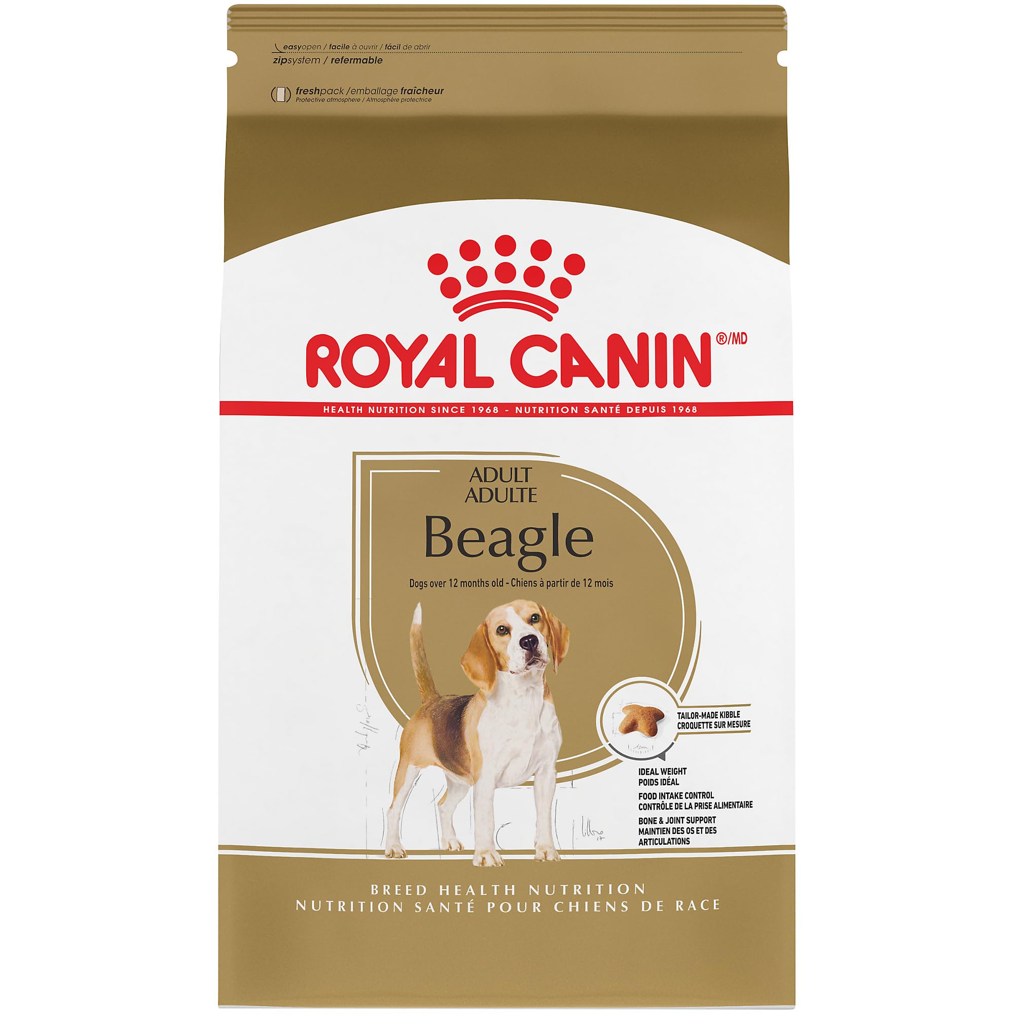 Royal Canin Beagle Adult Dry Dog Food - 30 lb Bag | Premium Nutrition for Beagles | Perfect for Active Adult Dogs at Home or Travel