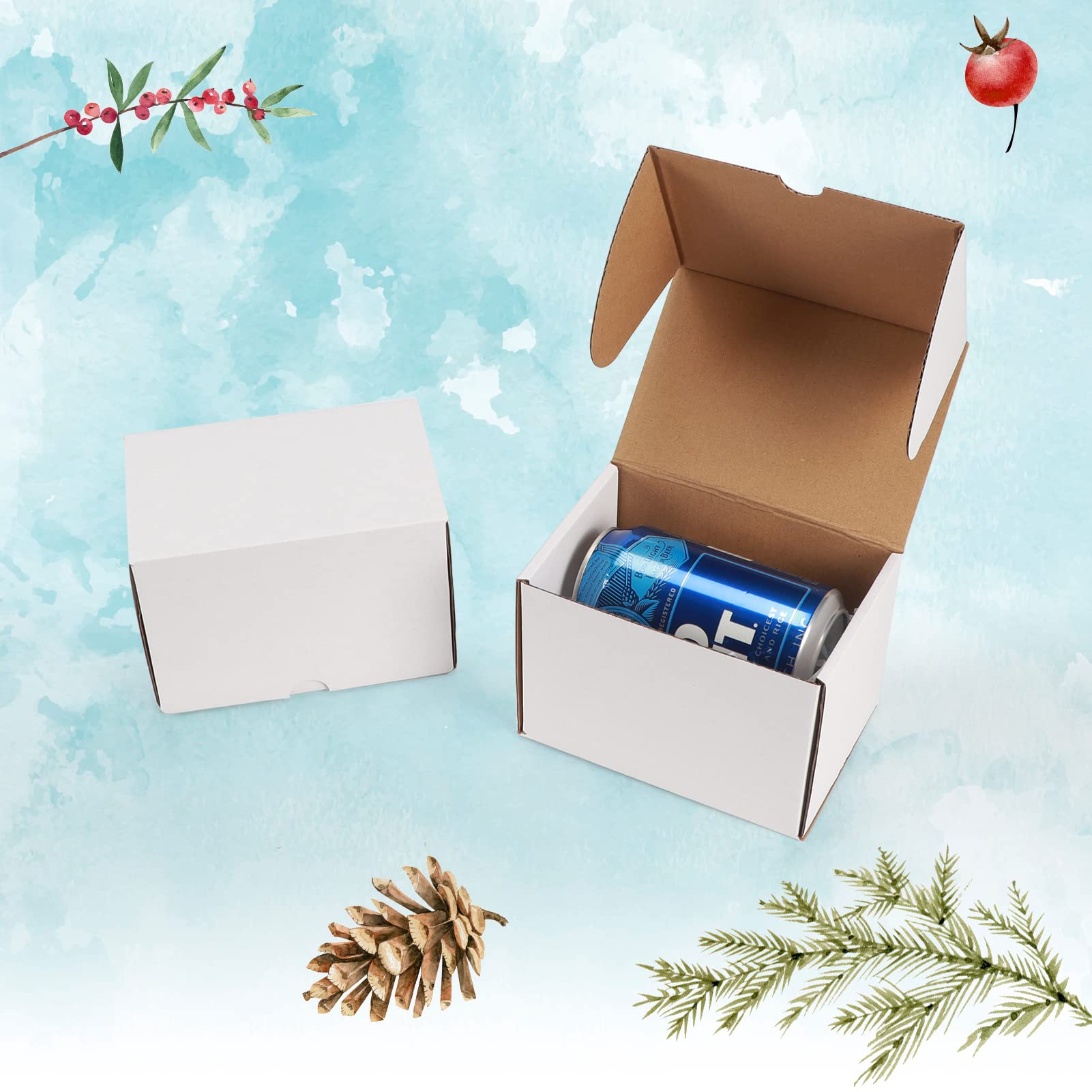 WIFTREY 6x4x4 White Shipping Boxes 25-Pack - Small Business Mailing & Packing Supplies for Ecommerce