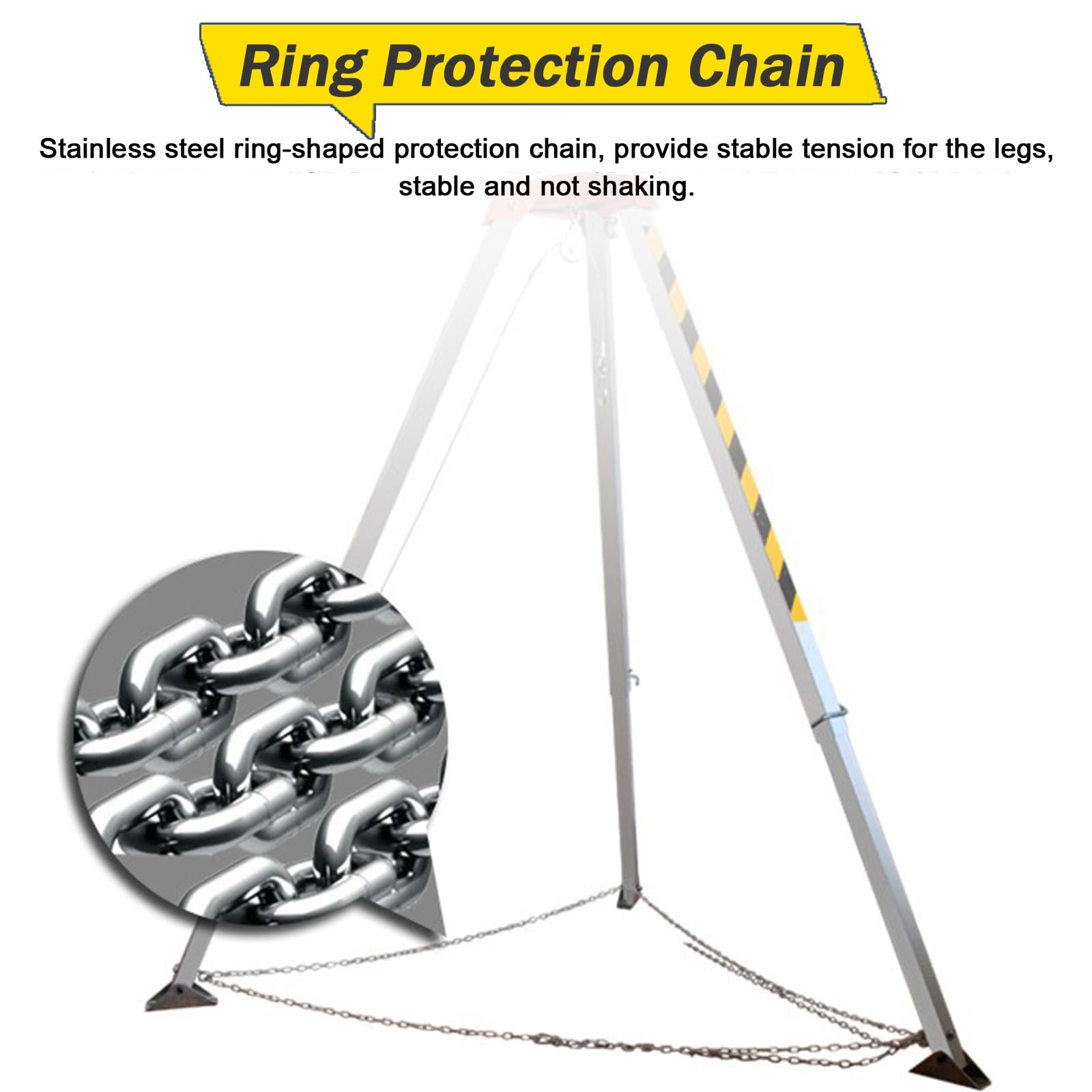 HPTHLY LZMZMQ Confined Space Rescue Tripod Kit - Adjustable 1.34m-2.14m Aluminum Tripod with 1200-2600lbs Winch for High Place, Cliff & Well Rescue | OSHA Compliant Safety Equipment for Industrial, Construction & Emergency Scenarios