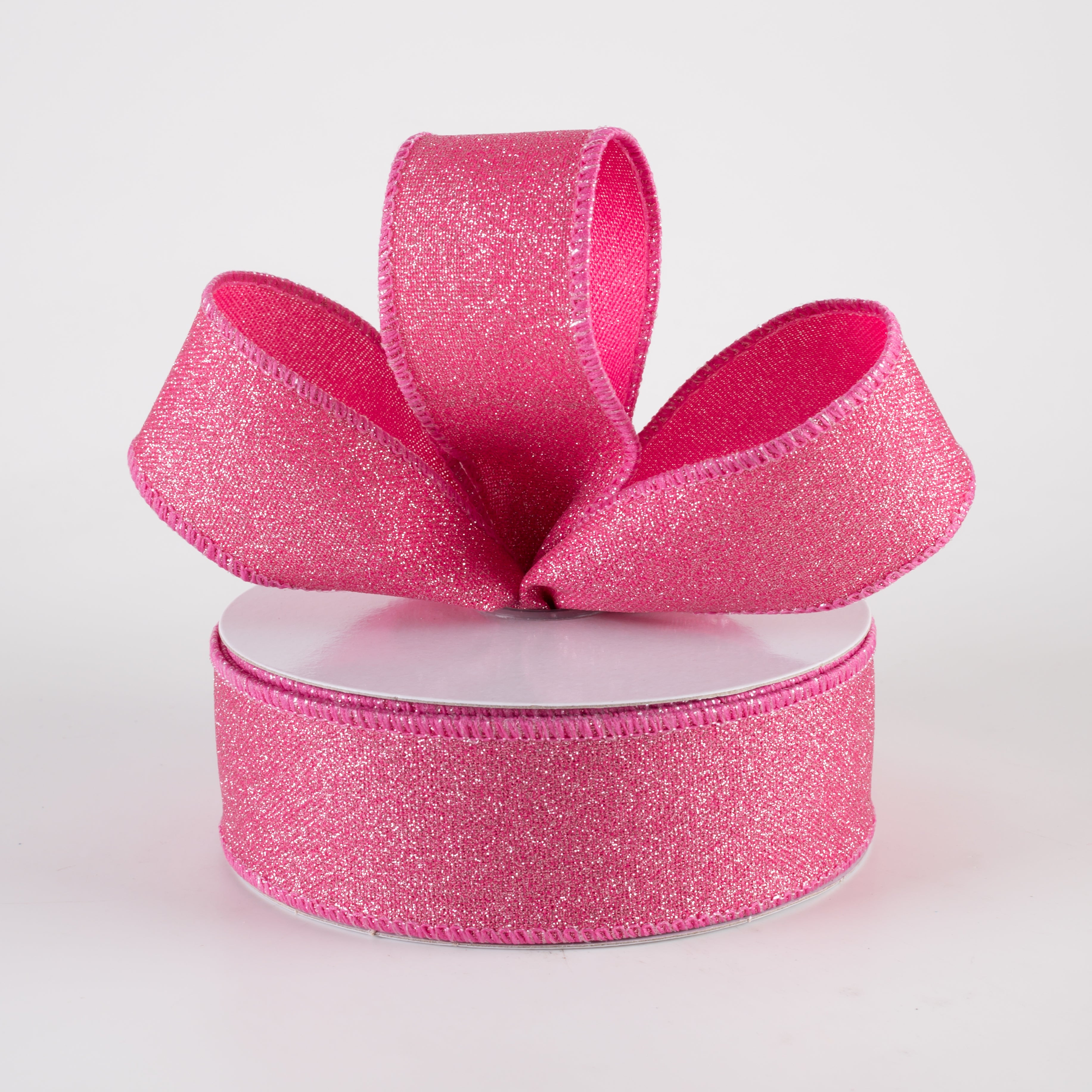 1.5 Inch Fine Glitter on Royal Ribbon - Light Pink & Fuchsia (10 Yards) for Gift Wrapping, Wedding Decor, DIY Crafts & Party Supplies