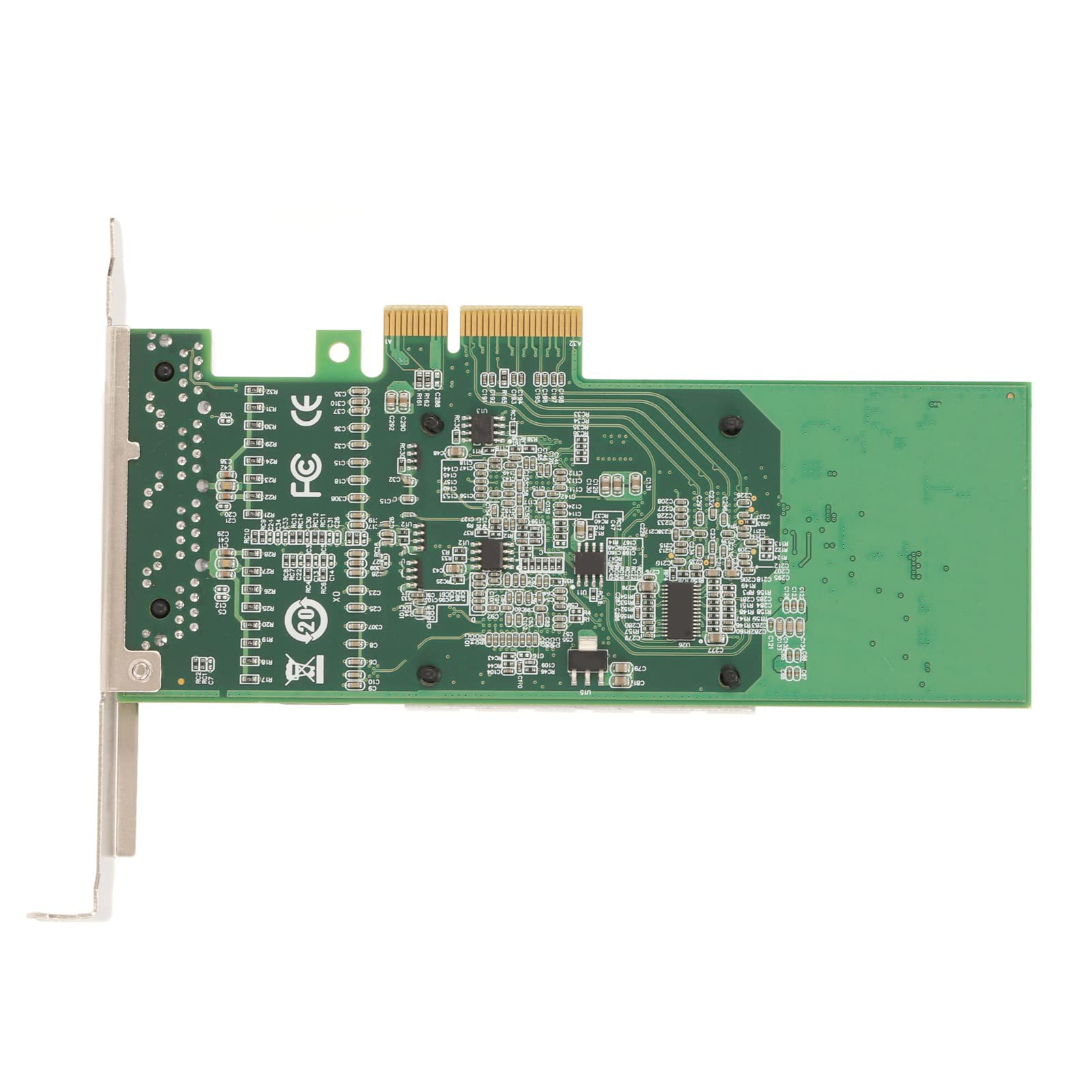 4 Port Gigabit Ethernet PCIe Network Card with Large Aluminum Heat Sink, Gold-Plated RJ45 Ports for Desktop PC & Server - High-Speed Stable Connection for Gaming/Streaming/Data Center/Office Use
