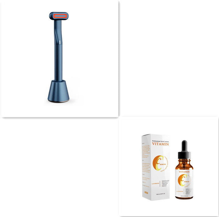 Upgraded 360° Rotating Eye Massager with Heat Therapy & Red LED Light - Facial Skincare Wand for Relaxation, Dark Circle Reduction & Anti-Aging - Perfect for Home Spa, Travel & Office Use