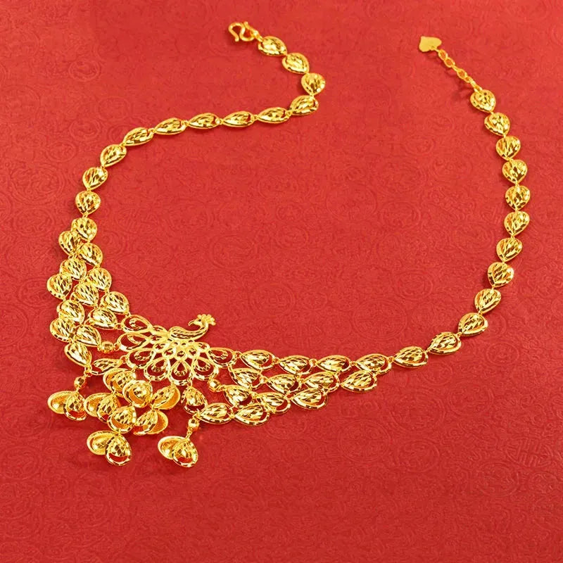 24K Pure Gold Necklace - Real AU 999 Solid Gold Chain for Women, Classic & Trendy Fine Jewelry Gift for Birthday, Anniversary, Party & Special Occasions - 2023 New Arrival
