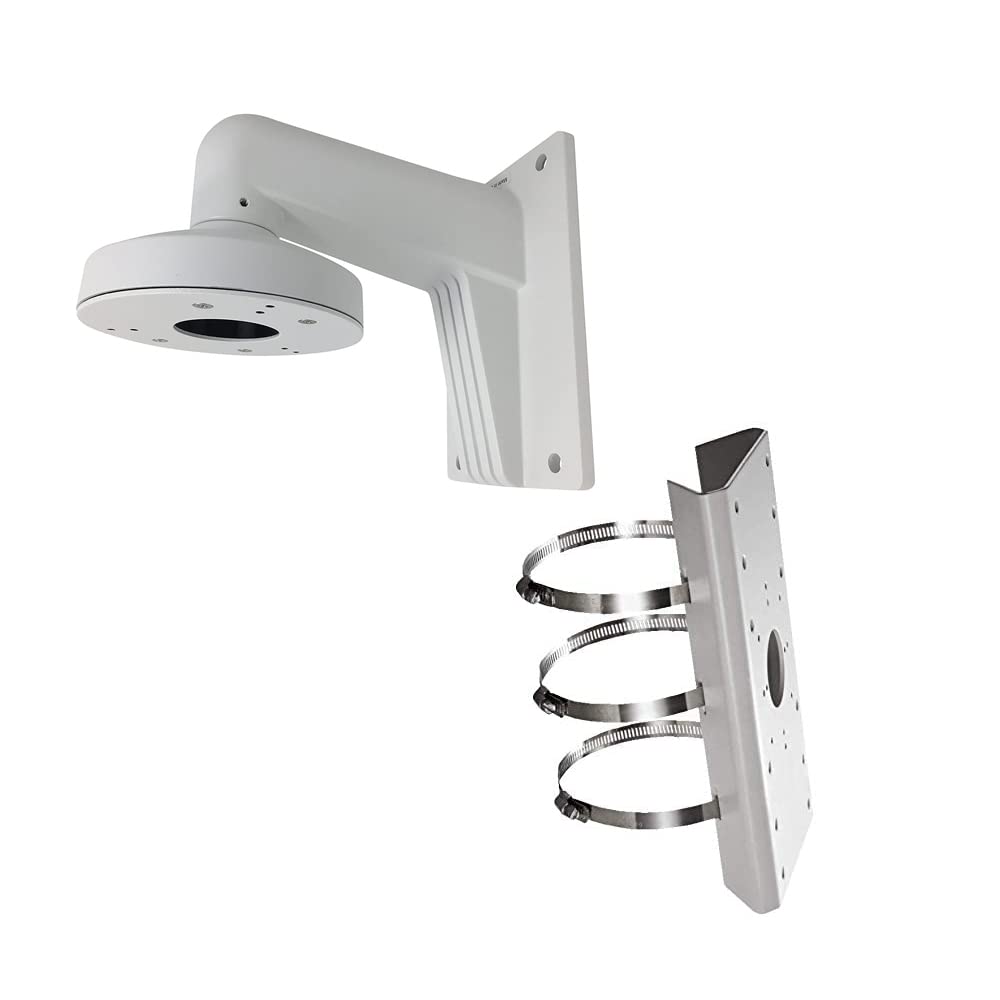 Universal Vertical Pole Mount Adapter for Hikvision PTZ Cameras - Compatible with WMS, WML, PC130T, DS-1273ZJ-130-TRL & More - HD Real PM DS-1275ZJ LTB378 Pole Mount - Ideal for Outdoor Security & Surveillance Systems