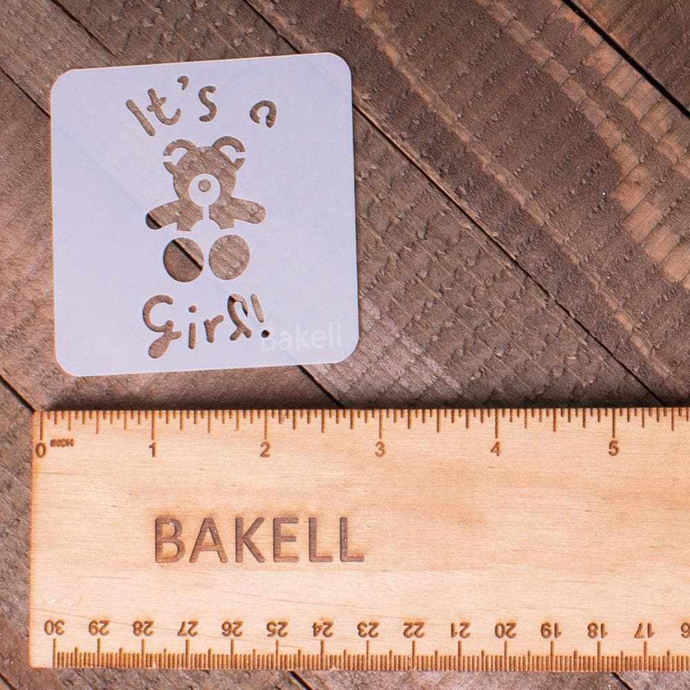 4-Piece It's A Girl! Baby Shower Stencil Set | Bakell® – Perfect for Cake Decorating, DIY Crafts, and Nursery Wall Art