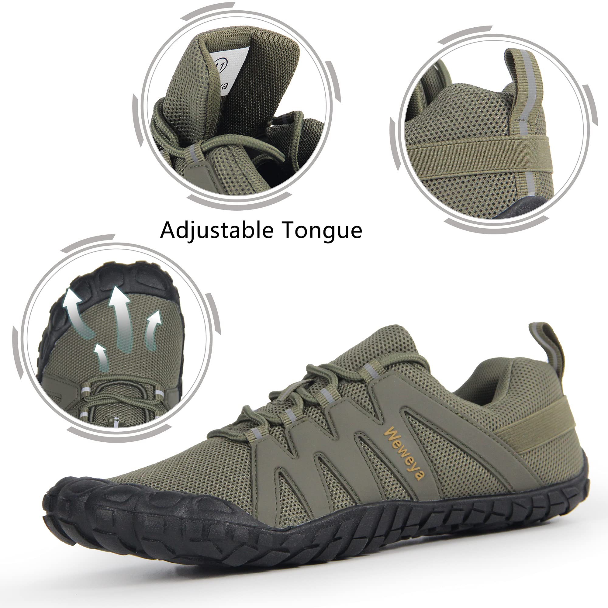 Weweya Barefoot Shoes for Men - Minimalist Running & Cross Training Shoes | Lightweight, Flexible & Comfortable for Gym, Trail & Everyday Wear