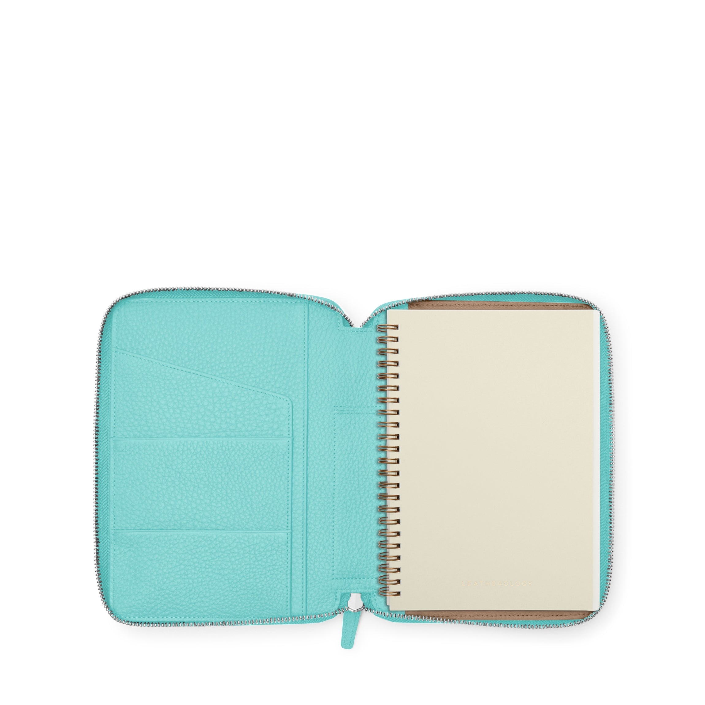 Premium A5 Zippered Spiral Notebook - Celeste Blue Lined Journal with 120gsm Thick Paper | Perfect for Writing, Sketching & Travel Journaling