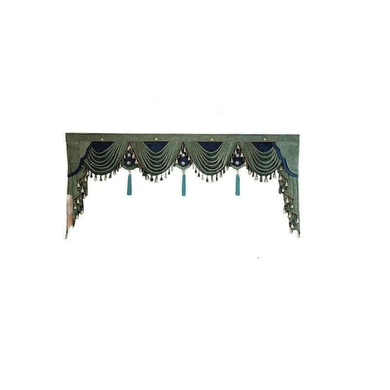 Annapolis Luxury Valance - Teal Green Blue Window Curtain for Living Room, Bedroom & Home Decor