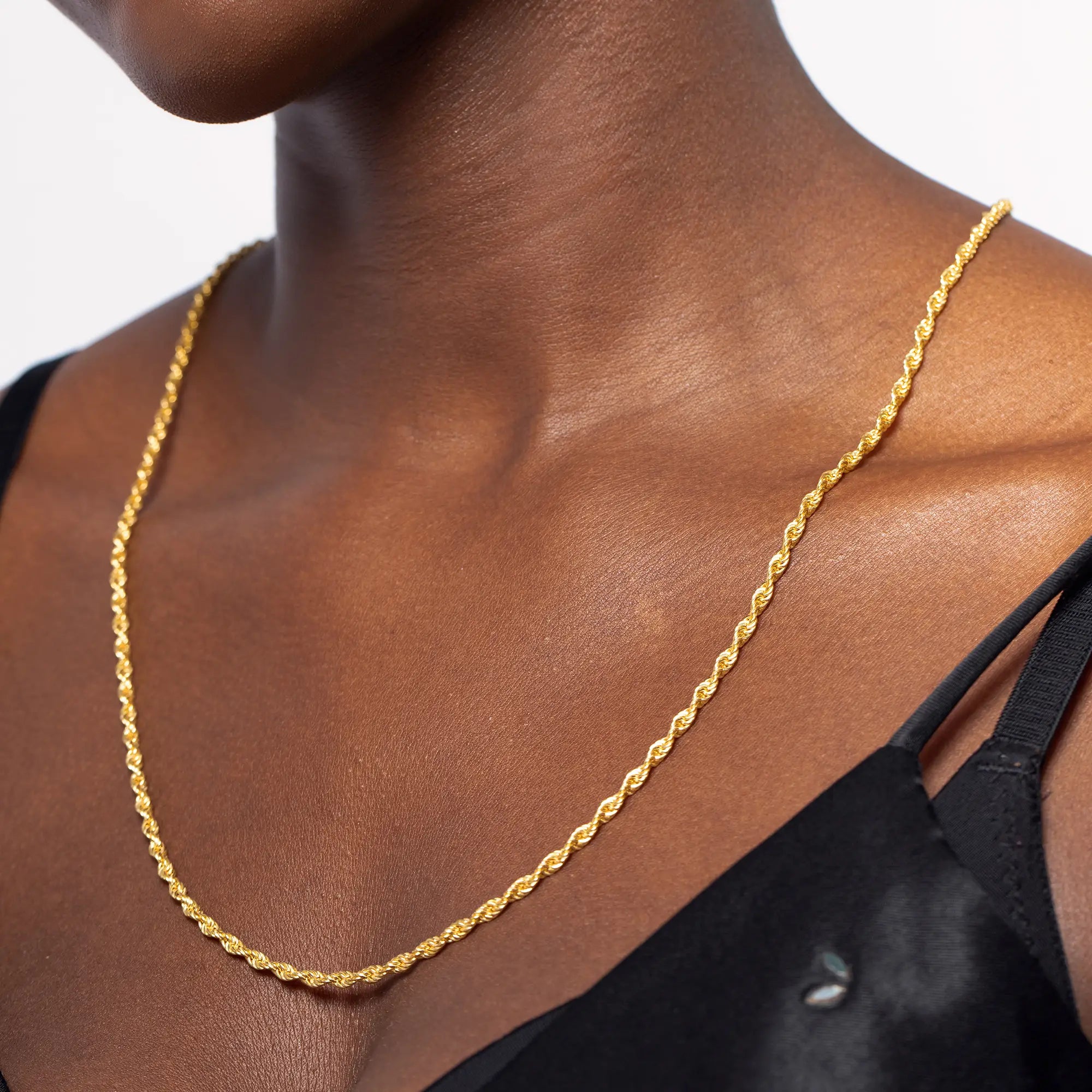Stylish Rope Chain Necklace for Women & Men - 14K Gold Plated, Durable & Hypoallergenic - Perfect for Everyday Wear, Gifts & Special Occasions