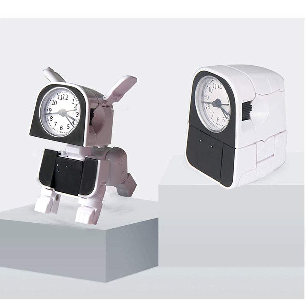 Smart Wake Up Light Alarm Clock for Kids - Cute Cartoon Robot Dog Design, Reversible Toy & Nightlight for Bedroom, Travel, Desk | Gentle Sunrise Simulation, FM Radio, Portable Desktop Clock for Boys & Girls
