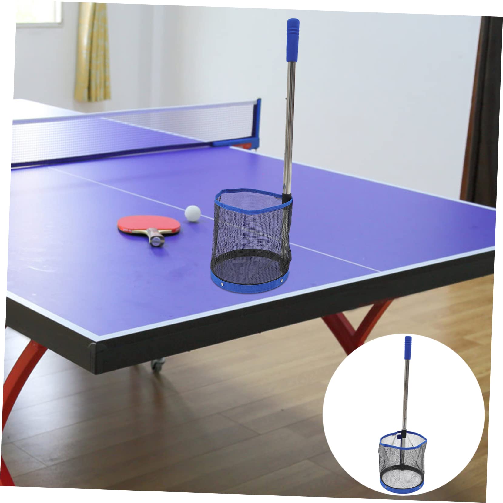 **Portable Table Tennis Ball Retriever & Picker Net Bag - Blue | Easy Ball Collection & Storage | Perfect for Training, Practice & Home Use**