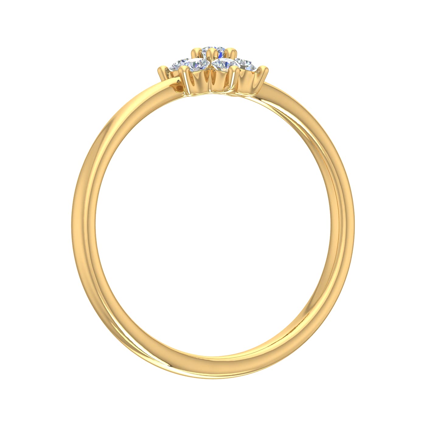 0.15 Carat Diamond Cluster Ring in 14K Gold - Prong Set Wedding Band for Women, Elegant Anniversary Gift for Her, Perfect for Engagement, Proposal & Special Occasions