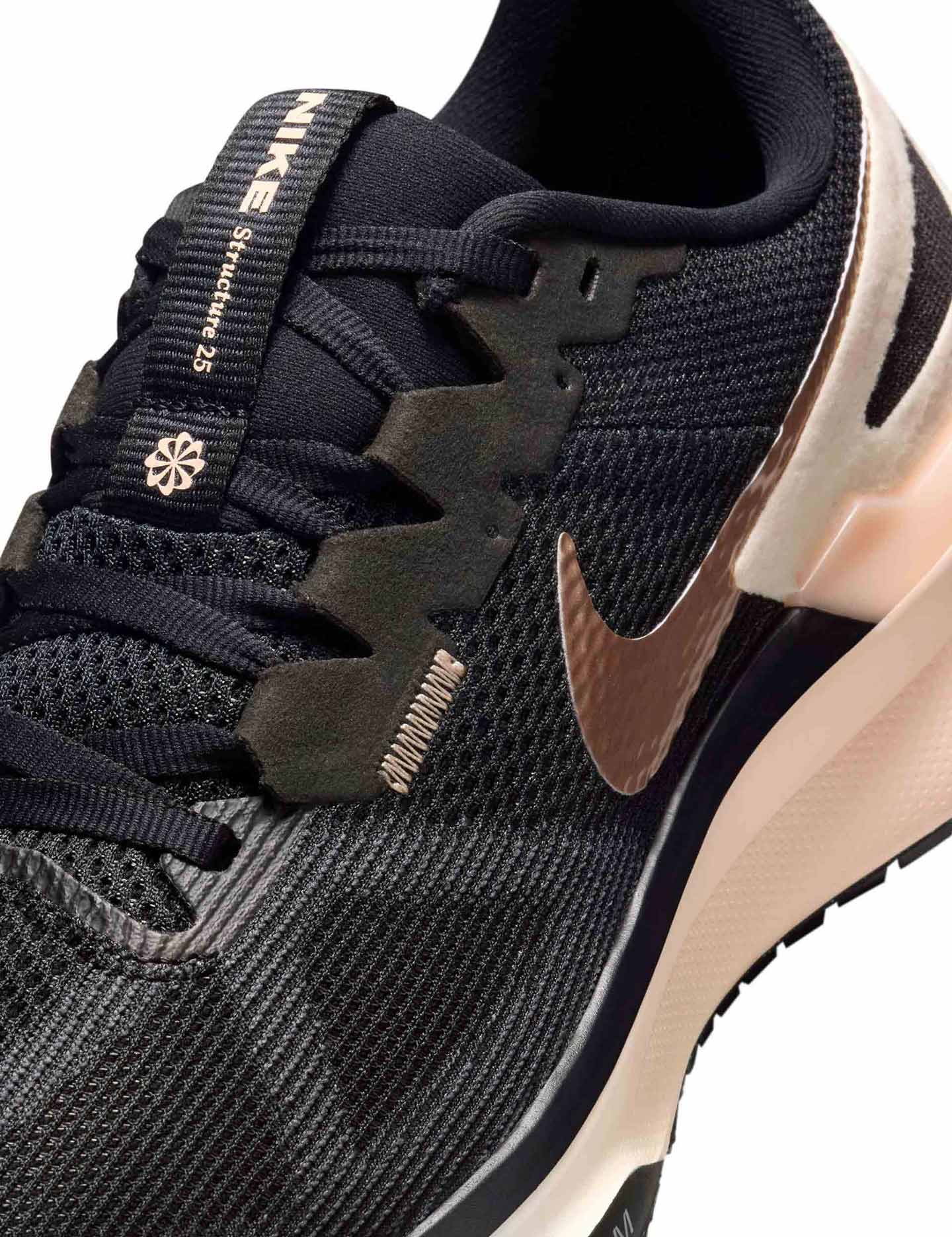 Structure 25 Running Shoes for Men & Women - Black/Crimson Tint/Anthracite/Metallic Red Bronze - Lightweight Athletic Sneakers for Jogging, Gym Workouts & Daily Wear