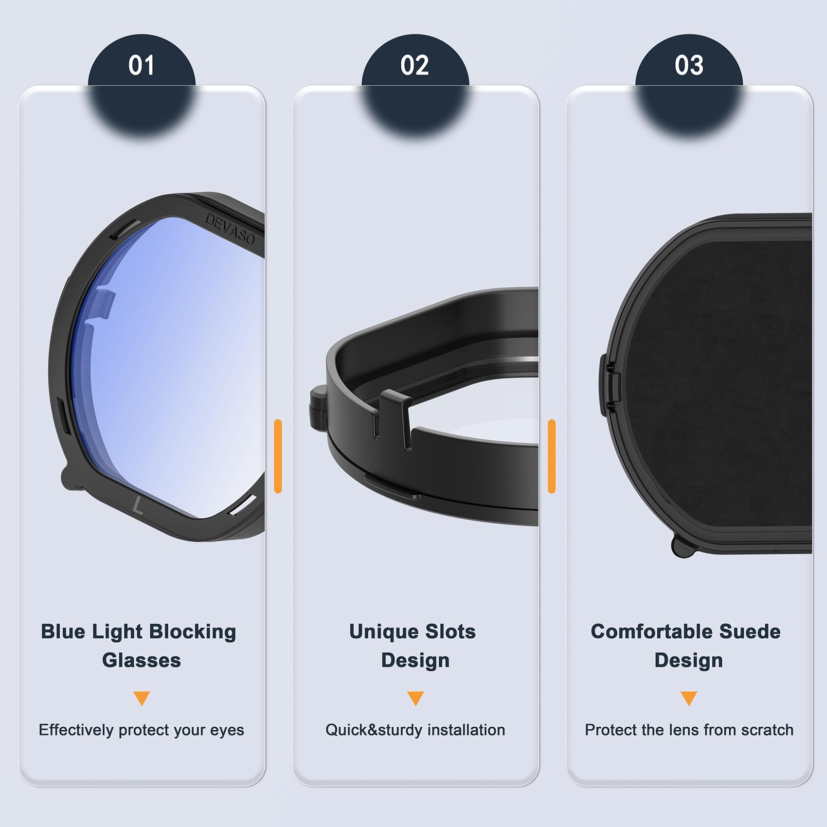 VENYAA Prescription Lens Inserts for PS VR2 - Anti-Blue Light Myopia Correction Lenses with Removable Frame & Protective Cover - Perfect for Gaming, VR Experiences & Eye Comfort