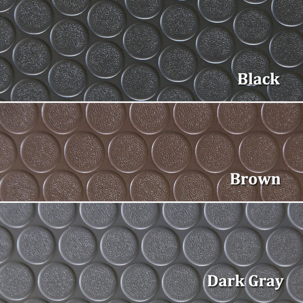 Rubber-Cal Coin-Grip Anti-Slip Flooring Mat - Heavy Duty Rubber Rolling Mat for Garage, Gym & Workshop - Durable, Non-Slip Surface for Safety & Comfort