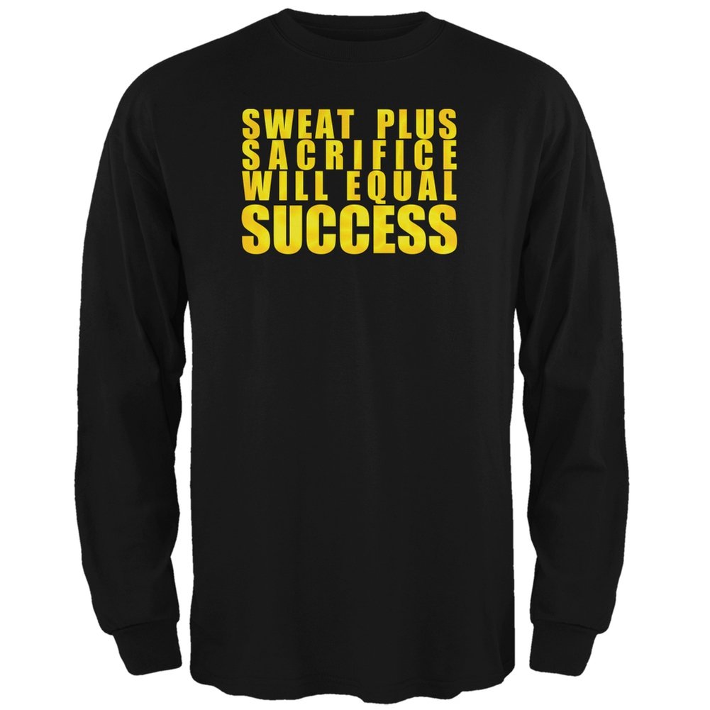 Old Glory Training Sweat Sacrifice Success Black Long Sleeve T-Shirt for Men - X-Large - Gym Workout & Casual Wear