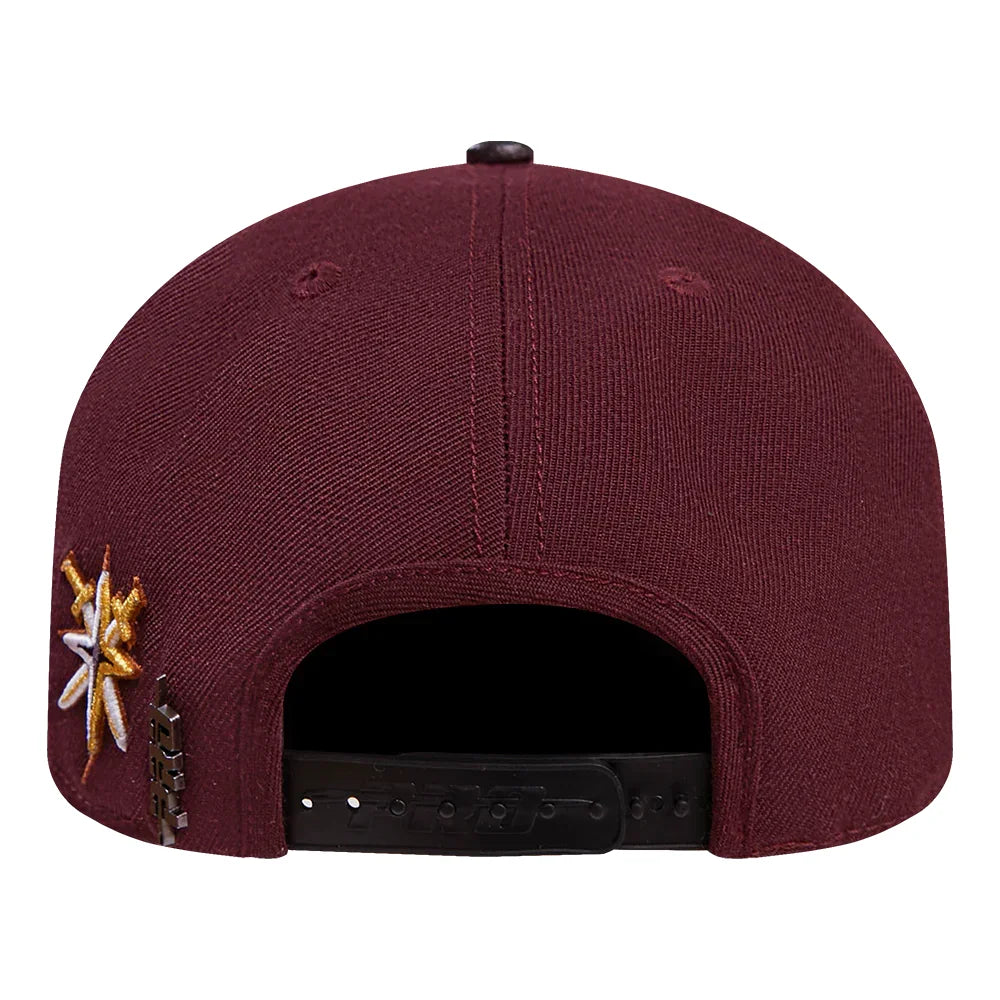 Pro Standard Vegas Golden Knights Two-Tone Burgundy & Gold Wool Snapback Hat | NHL Official Licensed Cap for Men & Women | Perfect for Games, Fan Gear & Casual Wear