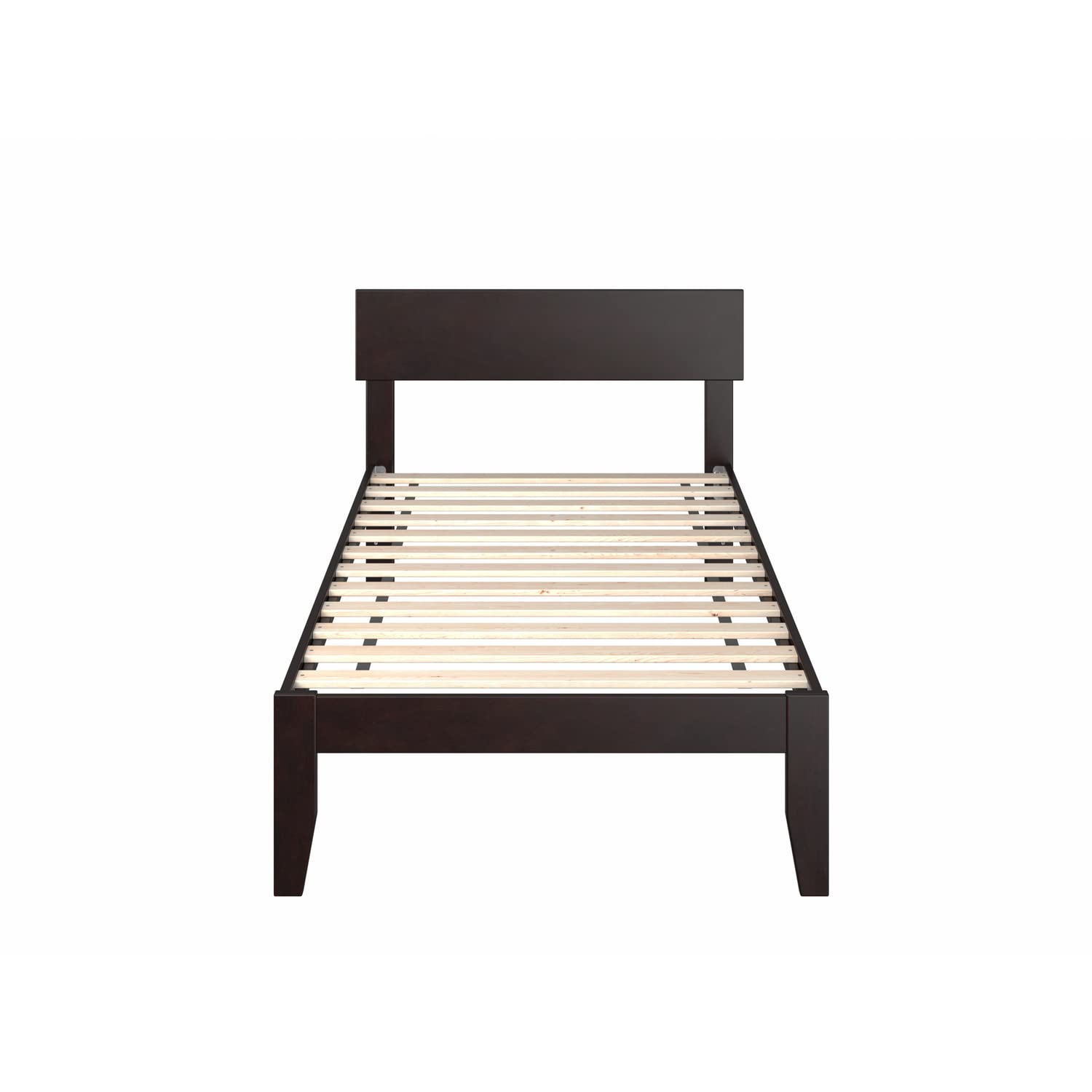 AFI Boston Twin Size Platform Bed Frame - Espresso Finish, Sturdy Wooden Slat Support - Perfect for Kids' Rooms, Guest Beds & Small Spaces