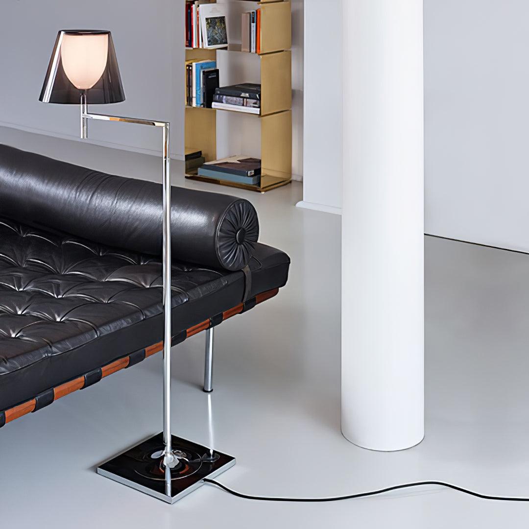 Chrome Prism Bending Floor Lamp - Modern LED Standing Light for Living Room, Bedroom & Office Decor - Adjustable Brightness & Energy Efficient Lighting