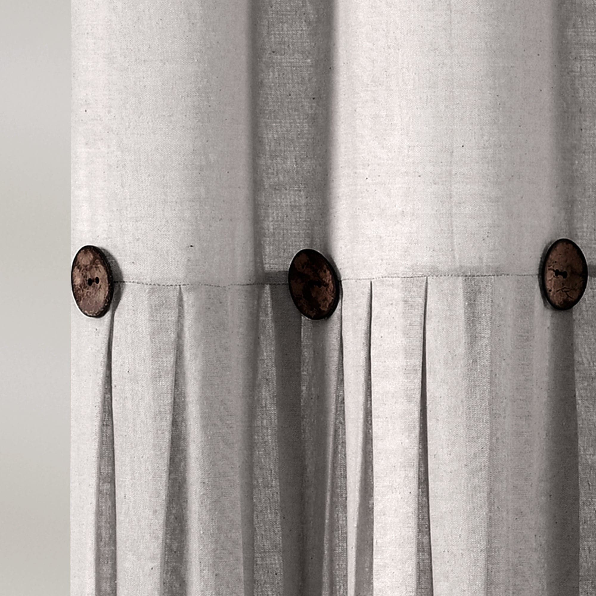 Linen Button Shower Curtain - Waterproof Bathroom Decor for Modern & Farmhouse Style - Perfect for Home, Apartment, and Spa Use