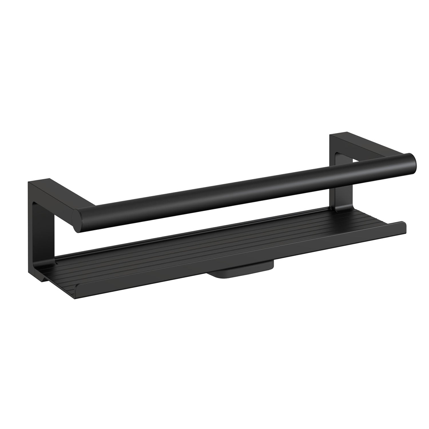 Premium Matte Black Architect SP Shower Soap Dish with Glass Wiper - Bathroom Organizer for Modern Showers (2353648) | Ideal for Spa-Like Bathrooms & Luxury Home Decor