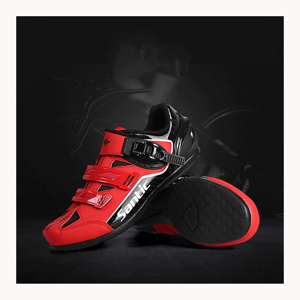 FACAI Professional Road Cycling Shoes - Breathable Unisex Sports Bicycle Shoes with Non-Slip Rubber Sole (Red, Size 41) - Perfect for Road Racing, Training & Outdoor Cycling