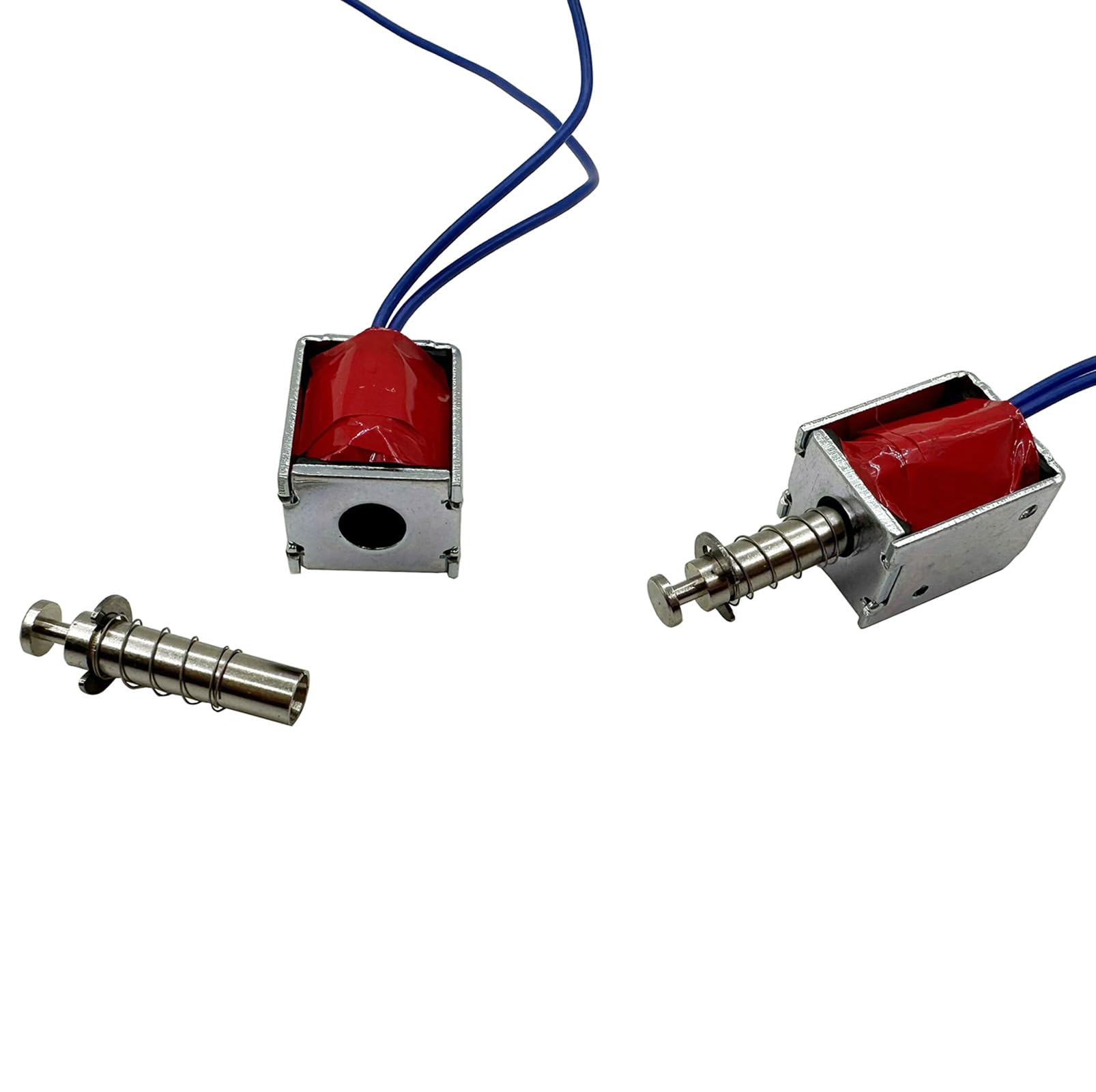 2PCS Mini Suction Type Frame Linear DC Solenoid Electromagnet - 5mm Stroke, 6V~12V, 51Ω, Open Frame Push Pull Actuator (0.1~0.21A) for DIY Projects, Robotics, and Small Electronic Devices