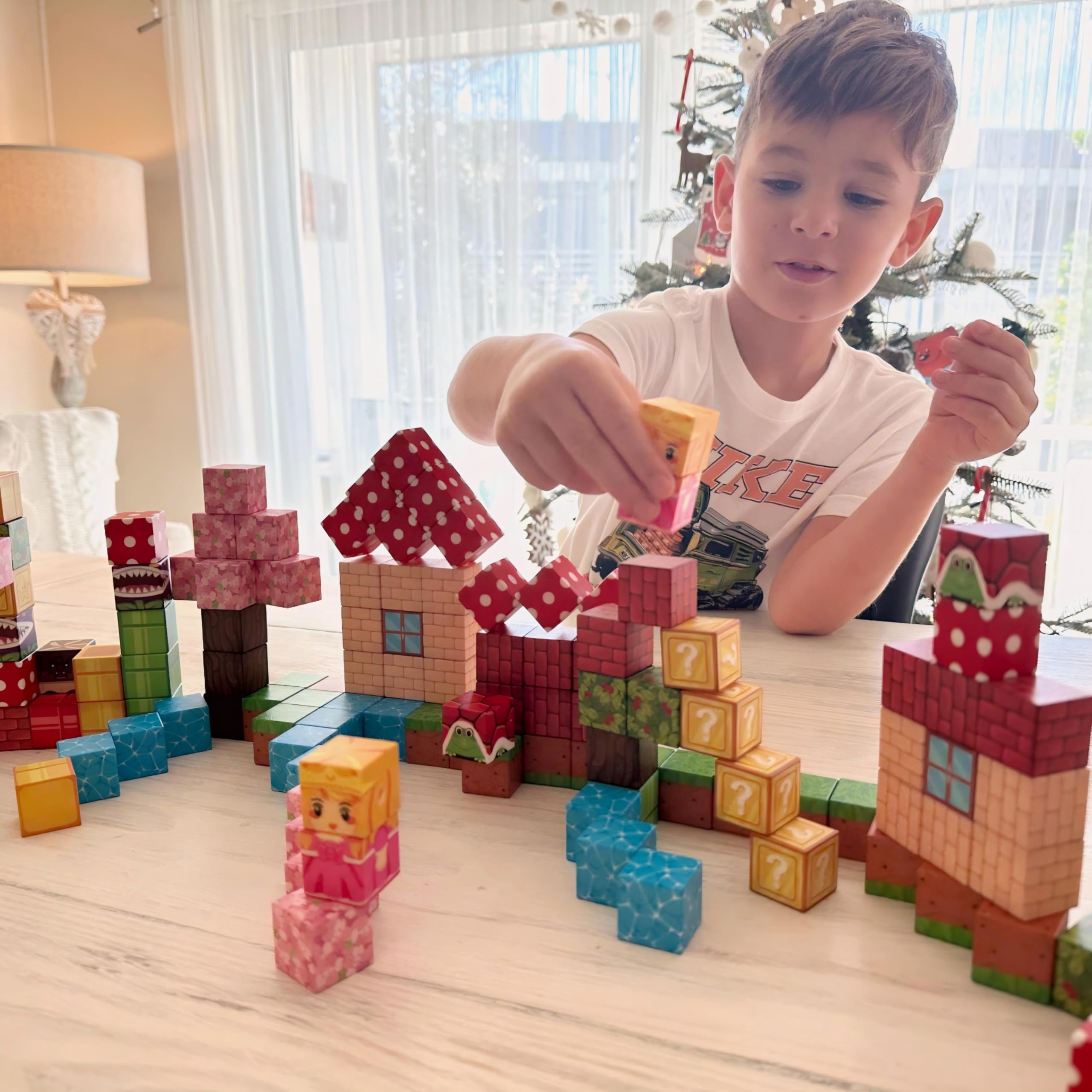 1'' Magnetic Building Blocks for Toddlers - STEM Educational Toys for Kids Ages 3+, Creative Construction Set with Magic Teleport Pipes | Perfect for Indoor Play, Classroom Learning & Sensory Development