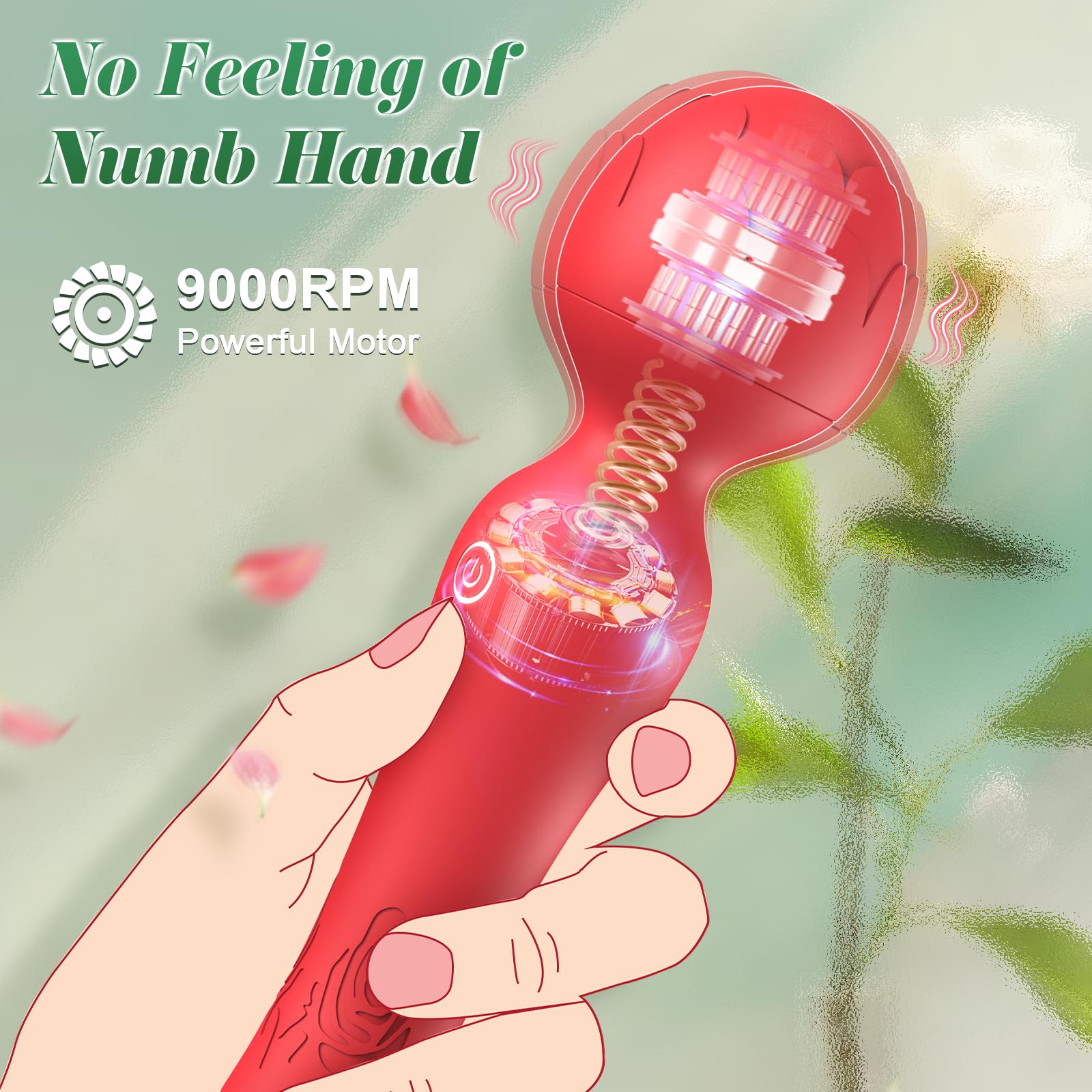 **Rose Wand Vibrator - Powerful Clitoral & G-Spot Stimulator, Waterproof & Quiet Rechargeable Adult Toy for Women | Perfect for Solo Play, Couples & Sensual Massage**