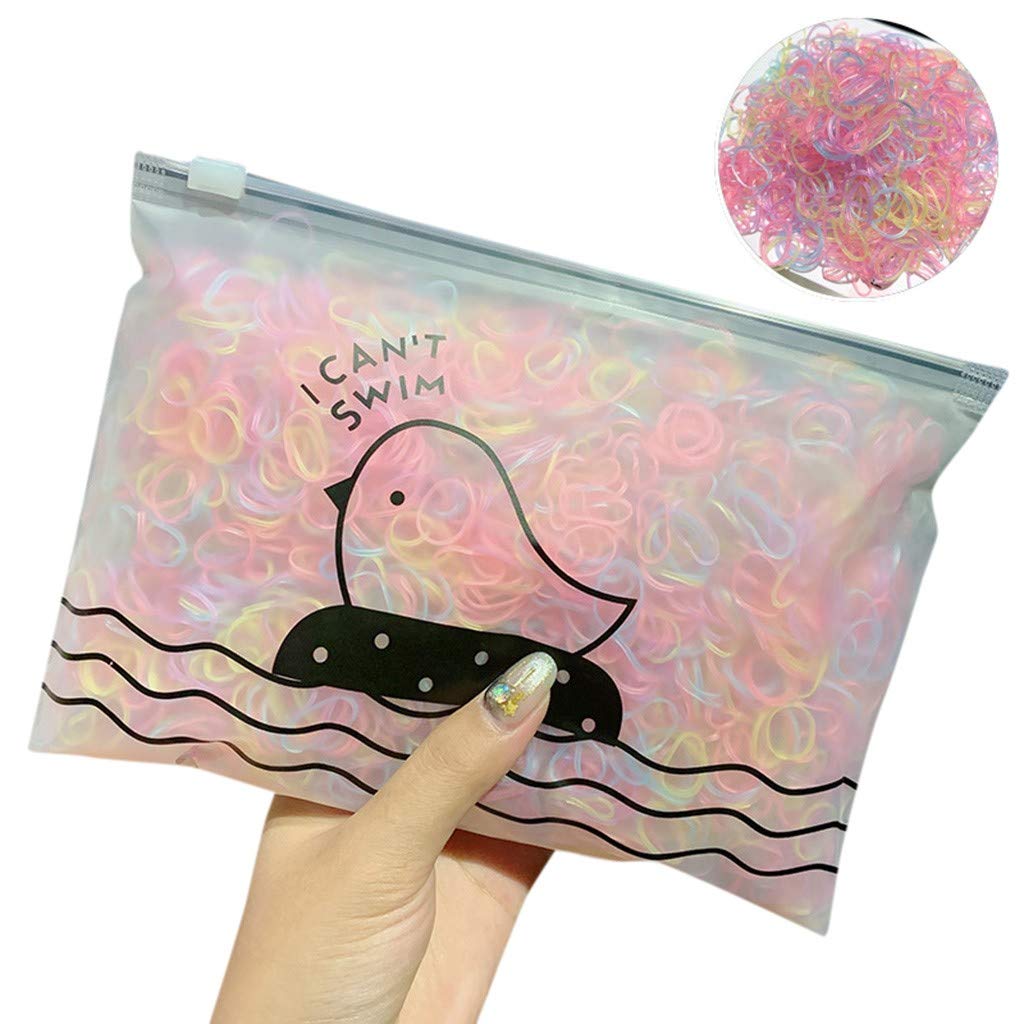 1000PCS Disposable Rubber Hair Bands - Mini Soft Elastic Hair Ties for Girls Braids & Ponytails - Perfect for School, Sports, and Daily Hair Styling