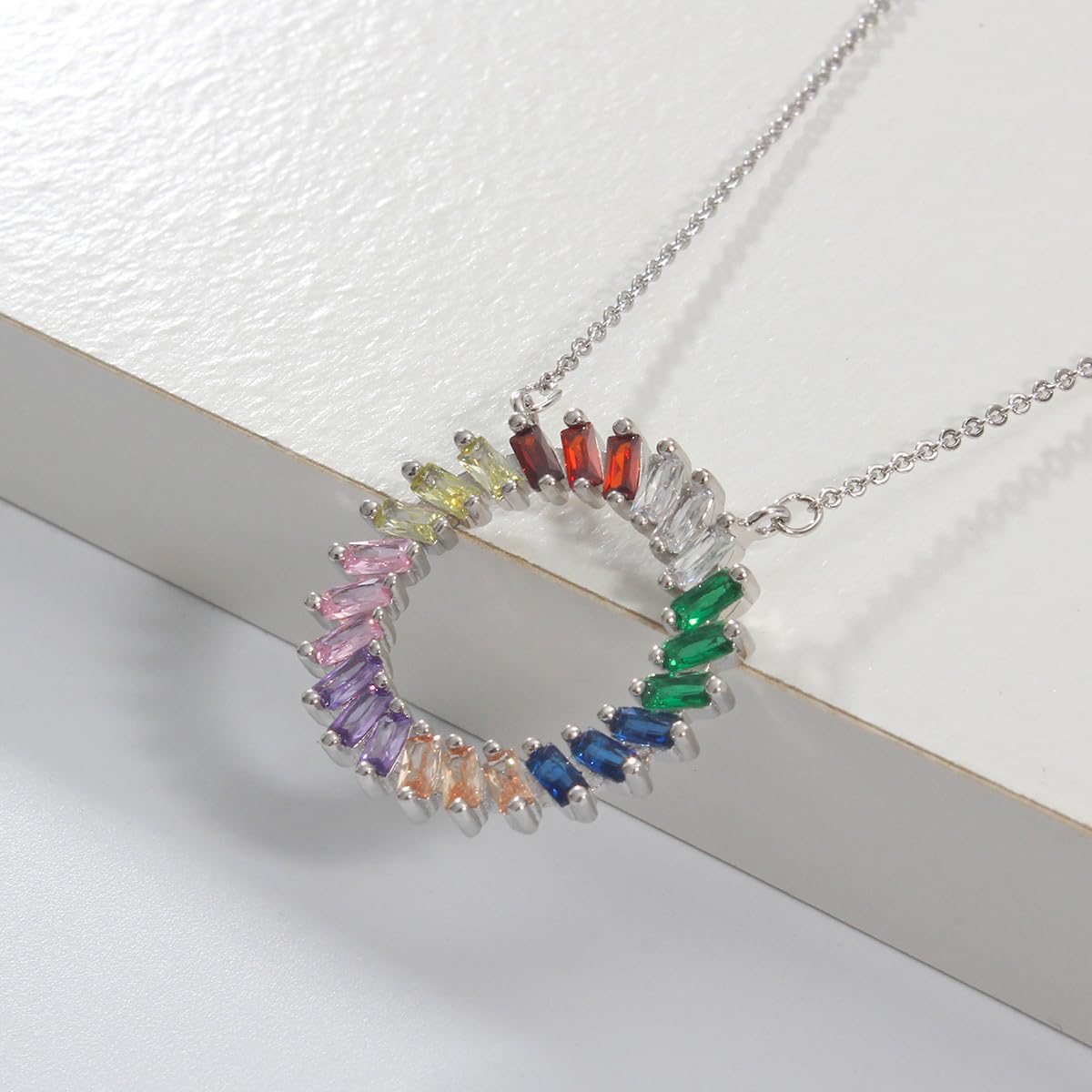 Elegant Mecool Long Sweater Pendant Necklace - Titanium Steel Chain with Sparkling Created Crystals Jewelry for Women | Perfect for Layering, Office Wear & Special Occasions