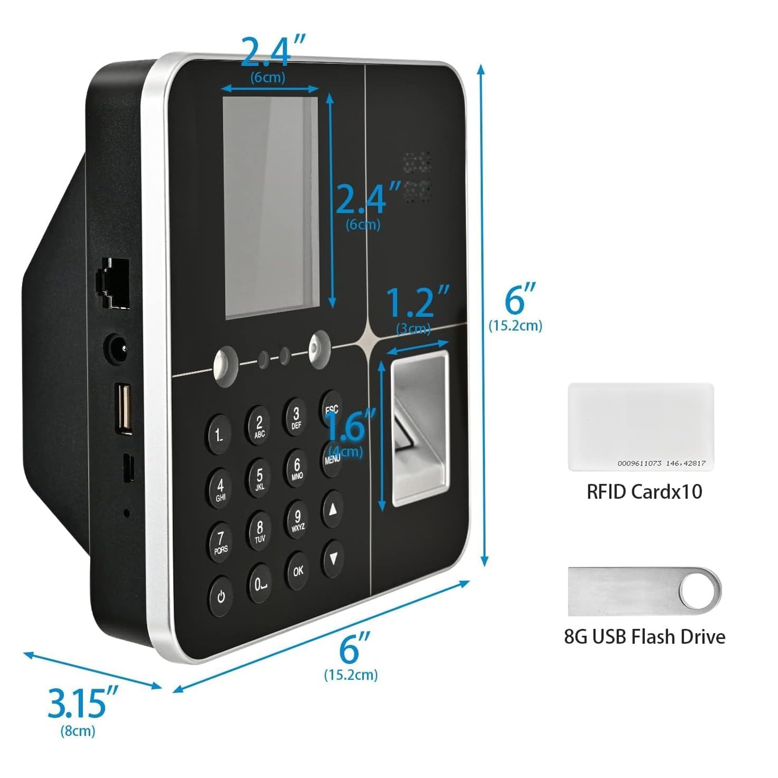Upgraded 4-in-1 WiFi Fingerprint Time Clock - Automatic Attendance Punch Card Machine with Overtime Calculation for Small Business & Office | Perfect for Employee Time Tracking, Shift Scheduling and Payroll Management