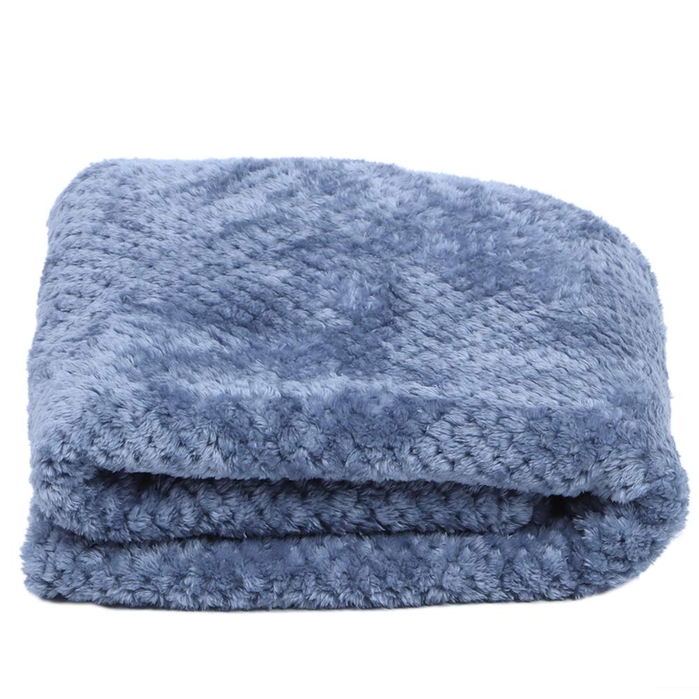 Ymiko Soft Lightweight Polyester Blanket - 39x59 Inch Blue Air Conditioning Bedding for Bedroom & Sofa - Cozy Throw Blanket for Home, Office, Travel - Super Warm & Breathable