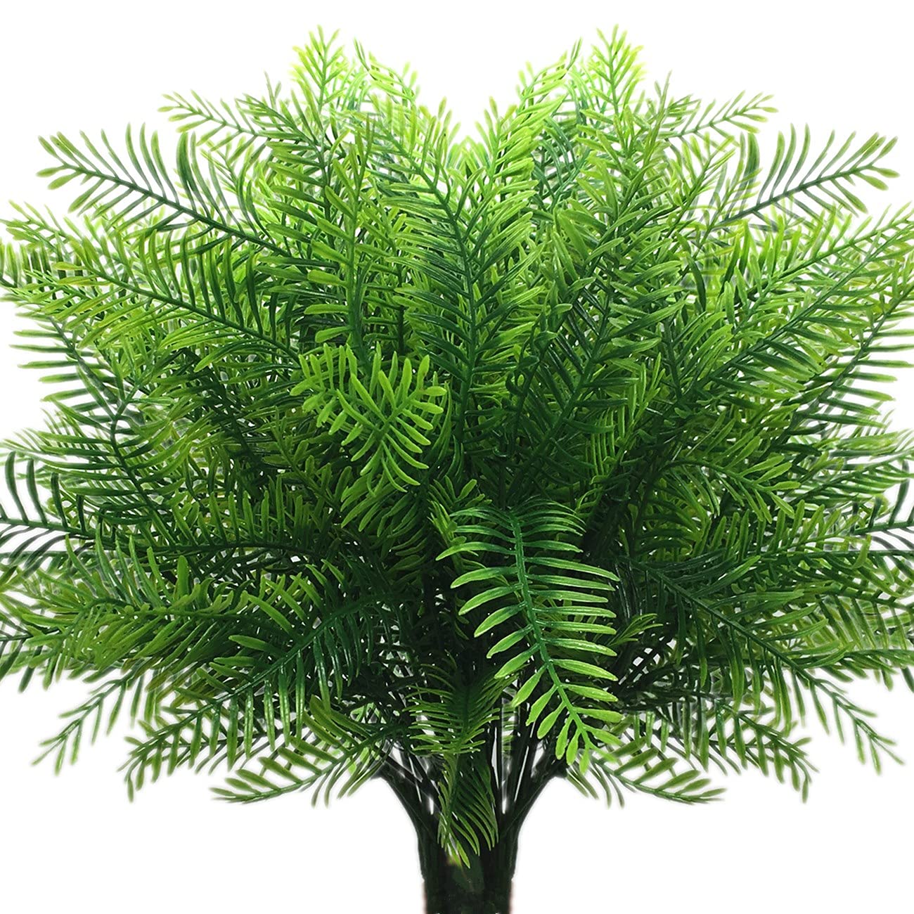 6 Pack Artificial Bamboo Grass Shrubs - Realistic Plastic Green Bushes for Wedding Centerpieces, Indoor/Outdoor Home Garden, Office & Verandah Decor - Perfect for Table Arrangements & Greenery Decorations