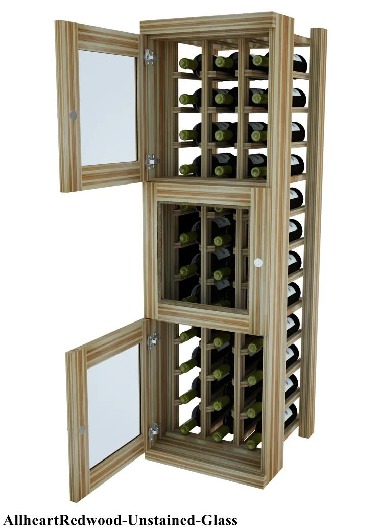 Vinostor Wine Lockers - 3 Locking Bins for Individual Bottles | 51 5/8 Inch Tall | Perfect for Home Cellars, Restaurants & Wine Collectors