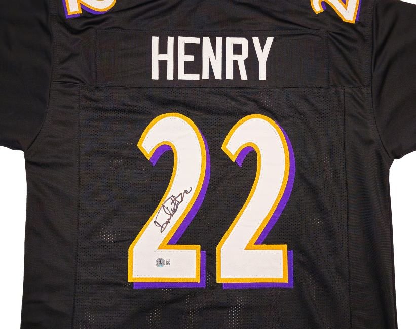 Derrick Henry Baltimore Ravens Signed Black Football Jersey - Limited Edition BAS ITP - Perfect for Collectors, Fans & Sports Memorabilia Displays