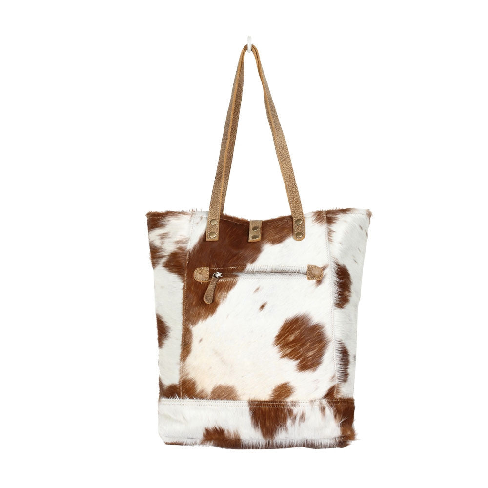 Stylish All Over Tan and White Tote Bag for Women - Fashionable Large Shoulder Bag for Beach, Work, Shopping & Travel