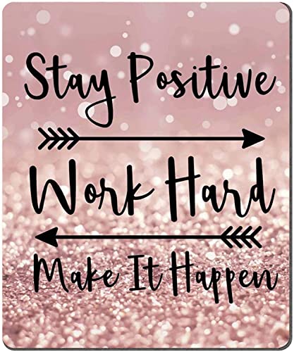 Rose Gold and Silver Glitter Black Quote