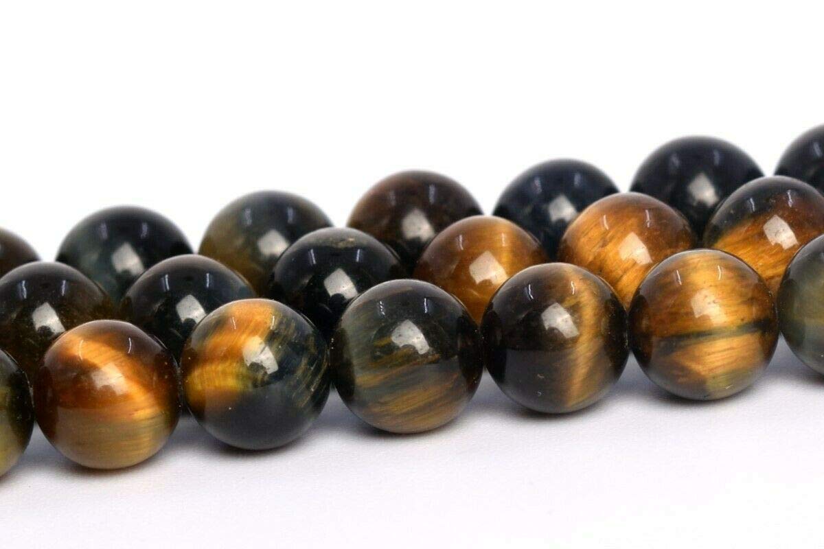 6mm Natural Yellow Blue Tiger Eye Beads - AA Grade Round Loose Beads for Jewelry Making (15.5 Inch Strand) | DIY Bracelets, Necklaces & Craft Projects