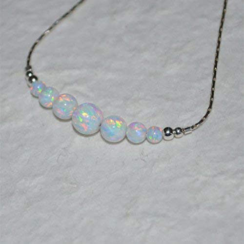 White Opal Bracelet - Dainty Minimalist Silver Jewelry with Tiny Opal Dots & Coin Circle Design for Women | Perfect for Everyday Wear, Gift Giving & Special Occasions