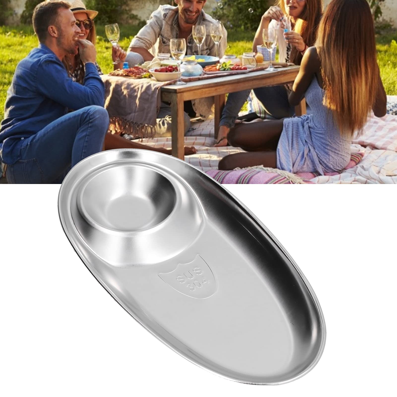 Stainless Steel Snack Plate - 304 Safe & Stable French Fries Dish for Camping, Outdoor Picnics, and Sugar Storage | Perfect for Camping Trips, BBQs, and Party Snacks