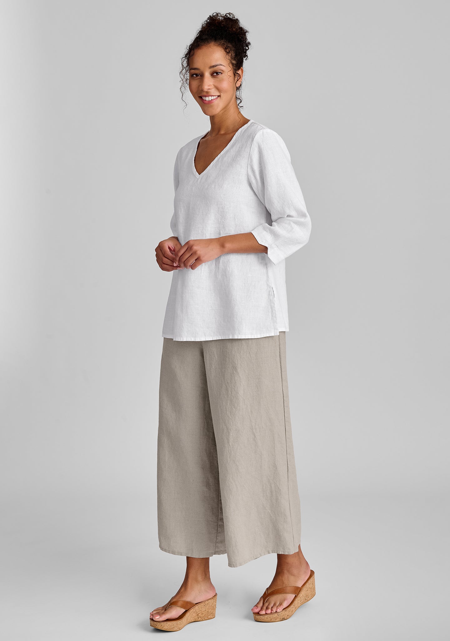 V Neck Linen Pullover Shirt for Men & Women | Breathable & Comfortable Summer Top | Perfect for Casual Outings, Beach Wear & Travel