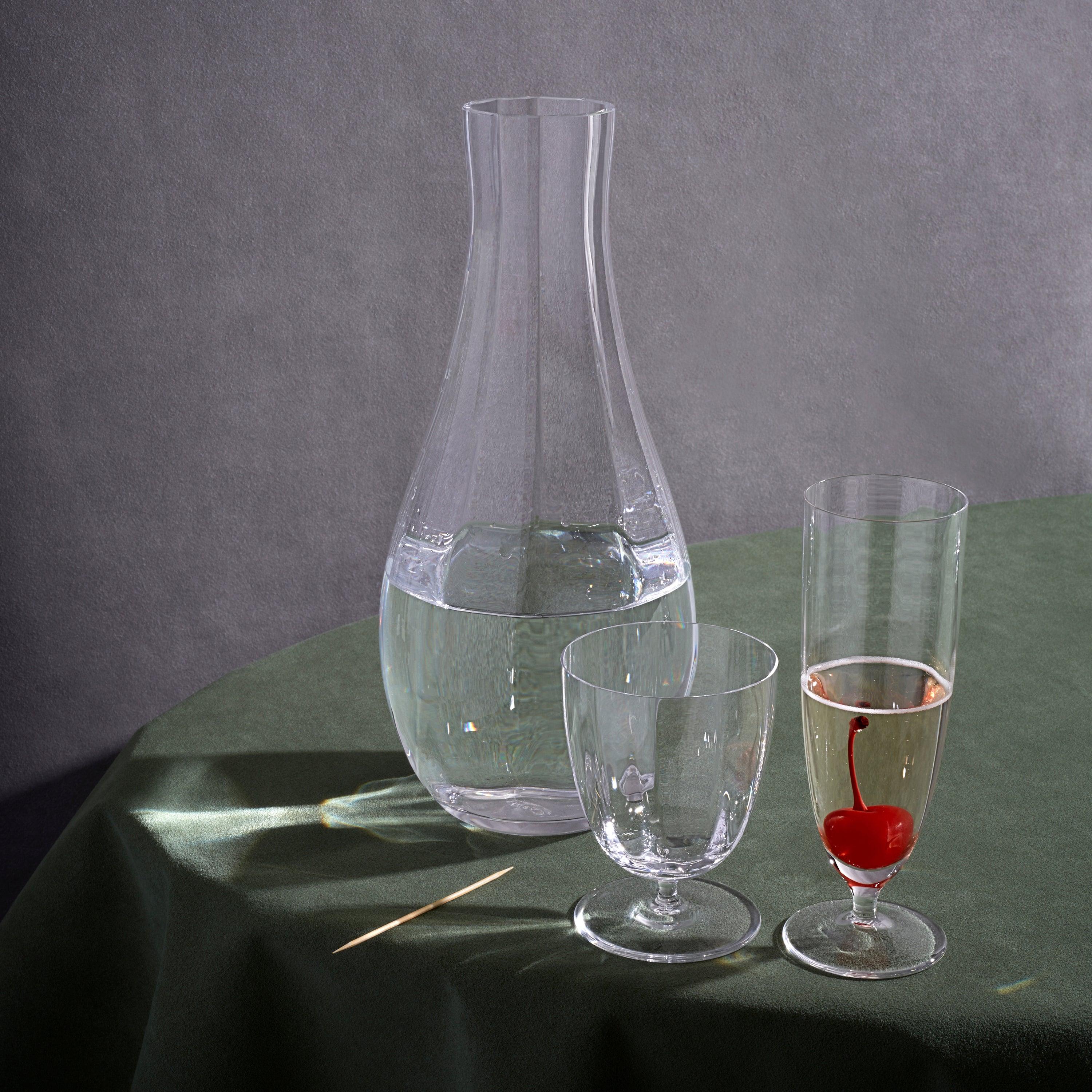 Elegant Iris Champagne Flutes Set of 2 - Premium Crystal Glassware for Weddings, Anniversaries & Romantic Celebrations