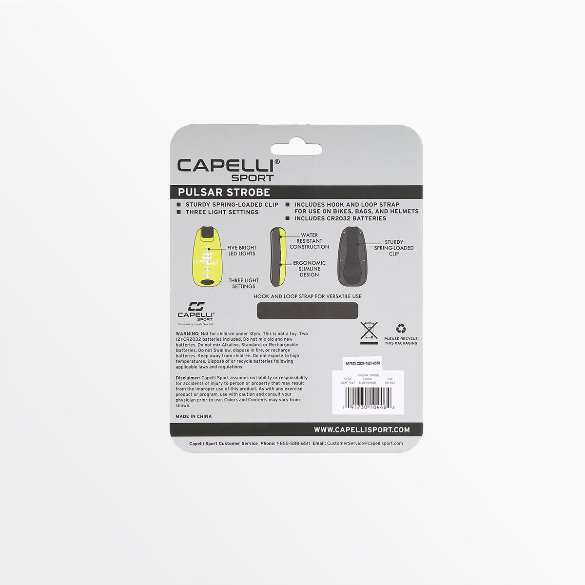 Strobe Light with Clip and Strap - Portable Safety Flashing Light for Running, Cycling, and Emergency Situations
