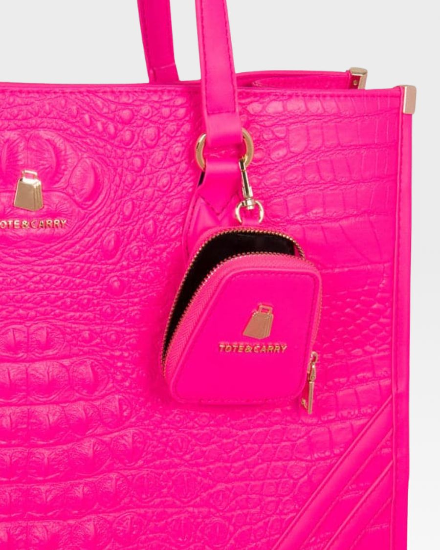 Apollo 2 Tote Bag - Waterproof & Lightweight Neon Pink Shopping Bag for Women - Perfect for Grocery, Beach, Gym & Travel