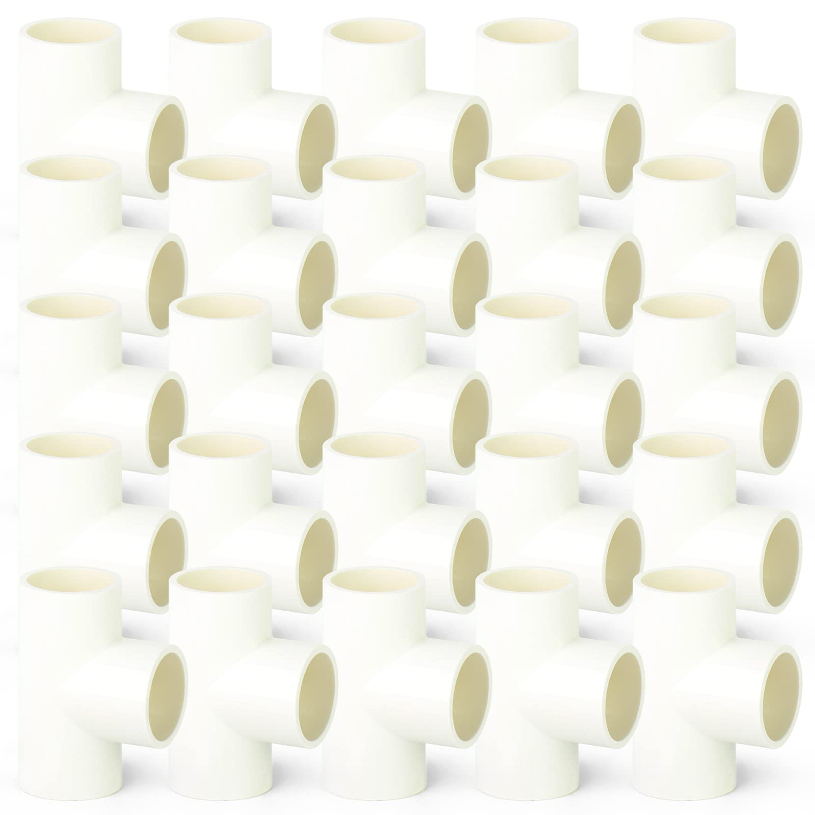 25PCS PVC Pipe Fitting 32mm 3 Way Tee Furniture Grade Socket Connectors - Durable PVC Plumbing Fittings for Home DIY, Industrial Piping & Furniture Building Projects